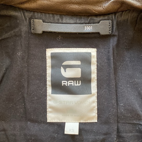 G-star Brown leather bomber